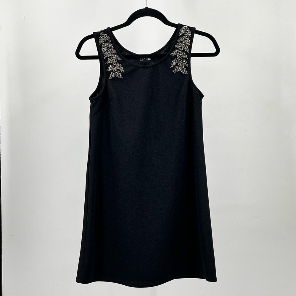 fab'rik Black Mini Dress with Silver Embellishments